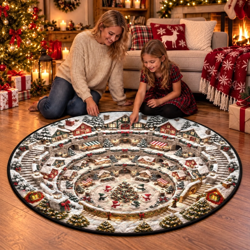 Custom Quilted Round Mat - Personalized Christmas Birthday Gifts For Mom, Dad, Brother, Sister - A Village Full Of Wonder