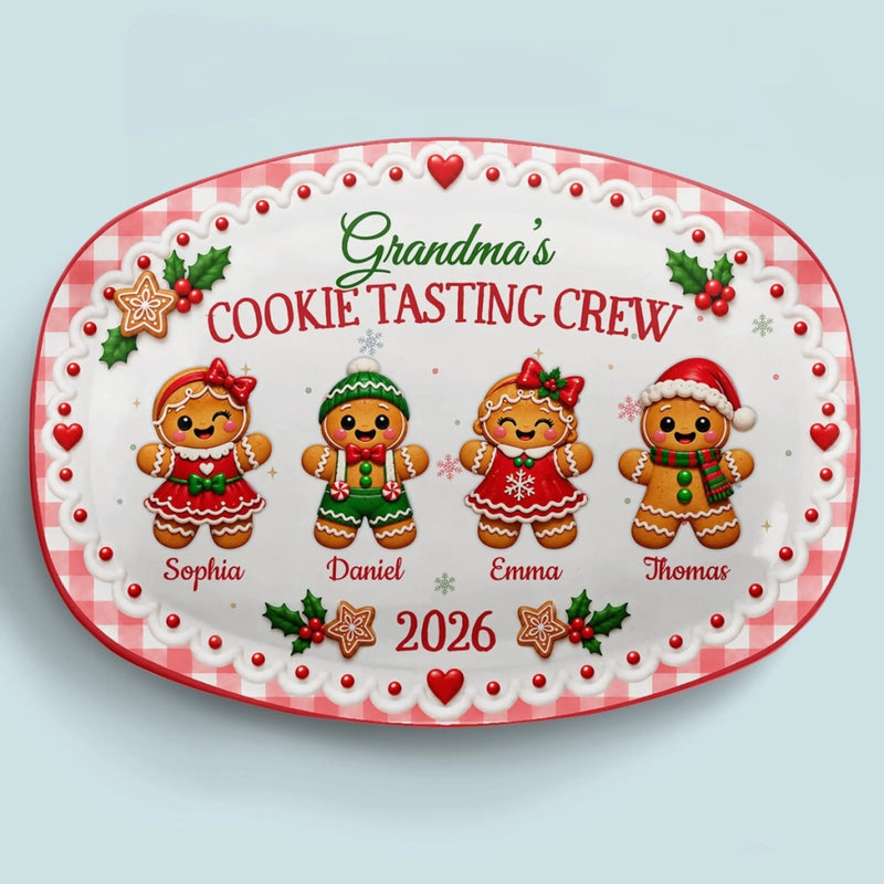 Custom Gingerbread Platter - Personalized Christmas Birthday Gifts For Mom, Grandma -  Warm Cookies Baked With Love