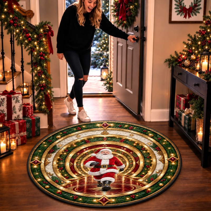 Custom Quilted Round Mat - Personalized Christmas Birthday Gifts For Mom, Dad, Brother, Sister - Merry Moments Together
