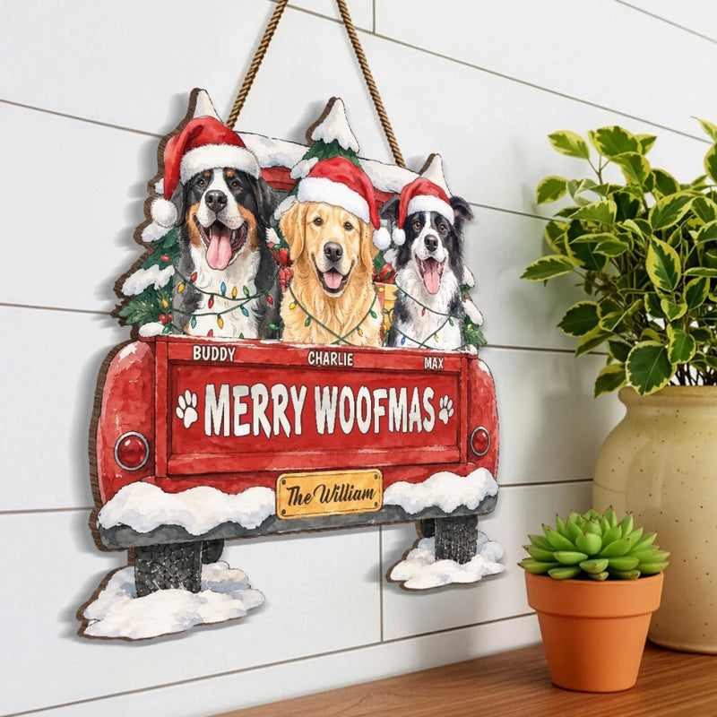 Custom Photo Wood Sign - Personalized Christmas Birthday Gifts For Dog Cat Lovers, Dog Dad And Mom, Cat Owners - Holiday Crew On Duty