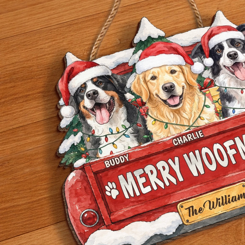 Custom Photo Wood Sign - Personalized Christmas Birthday Gifts For Dog Cat Lovers, Dog Dad And Mom, Cat Owners - Holiday Crew On Duty