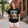 Custom Photo Funny Dog Selfie With T-Rex Dinosaur Comfort T-Shirt - Personalized Birthday Gifts For Dog Cat Lovers, Dog Dad And Mom, Cat Owners - Jurassic Pup Adventures