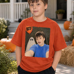 Custom Photo Funny Kid Selfie With Boo Comfort T-Shirt - Personalized Halloween Birthday Gifts For Kids - Creep It Cute, Kiddo