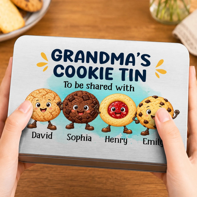 Custom Metal Tin - Personalized Birthday Gifts For Grandma, Grandpa - Sweet Little Joys Fresh From The Oven