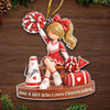 Custom Cheerleader Acrylic Ornament - Personalized Christmas Birthday Gifts For Wife, Daughter, Besties, Sisters, Granddaughter, Grandma, Mom, Yourself - Born To Cheer