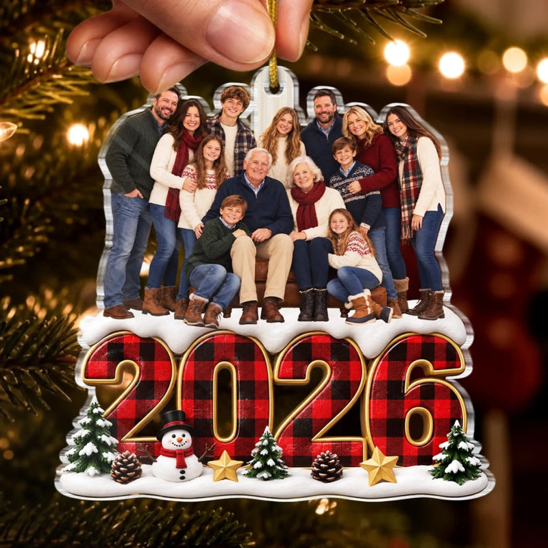 Custom Photo Acrylic Ornament - Personalized Christmas Birthday Gifts For Mom, Dad, Brother, Sister - Grateful For Every Precious Moment