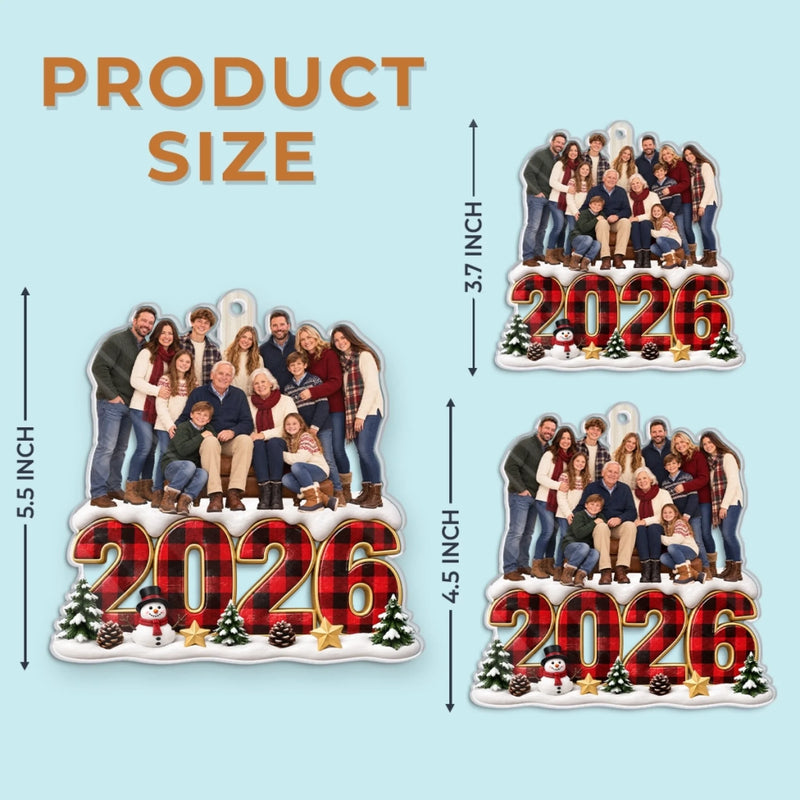 Custom Photo Acrylic Ornament - Personalized Christmas Birthday Gifts For Mom, Dad, Brother, Sister - Grateful For Every Precious Moment