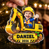 Custom Photo Acrylic Ornament - Personalized Christmas Birthday Gifts For Kids - Big Builds Ahead