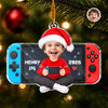 Custom Photo Little Gamer Acrylic Ornament - Personalized Christmas Birthday Gifts For Kids - Level Up The Holidays