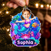 Custom Photo Mermaid Acrylic Ornament - Personalized Christmas Birthday Gifts For Kids - Little Cute Mermaid
