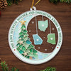 Custom Long Distance Acrylic Ornament - Personalized Christmas Birthday Gifts For Mom, Daughter - Family Ties Across The Miles