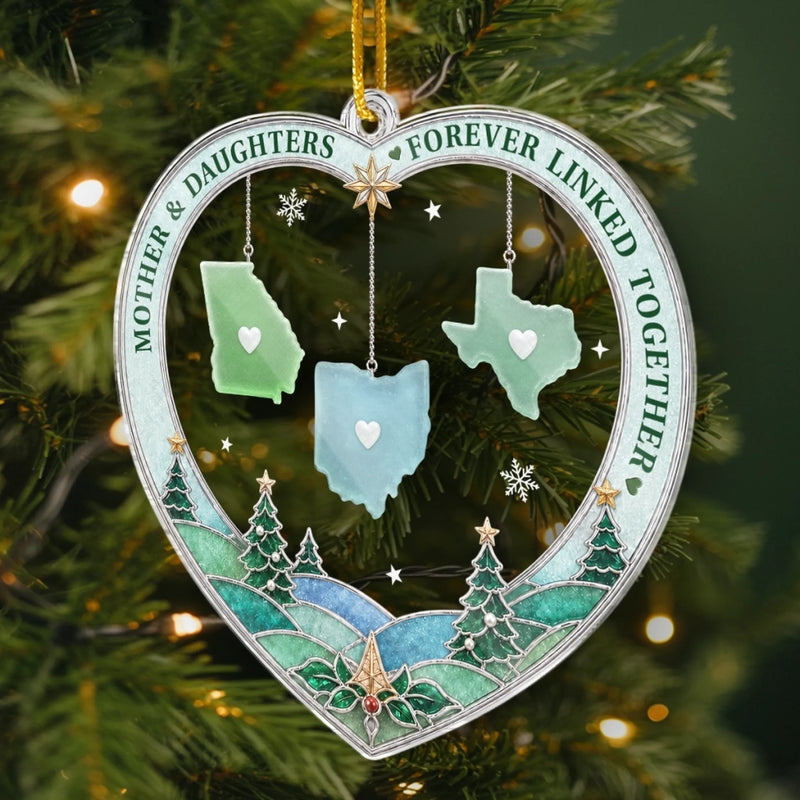 Custom Long Distance Acrylic Ornament - Personalized Christmas Birthday Gifts For Mom, Daughter - A Little Christmas Love From Afar