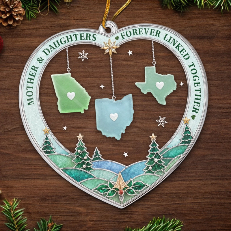 Custom Long Distance Acrylic Ornament - Personalized Christmas Birthday Gifts For Mom, Daughter - A Little Christmas Love From Afar
