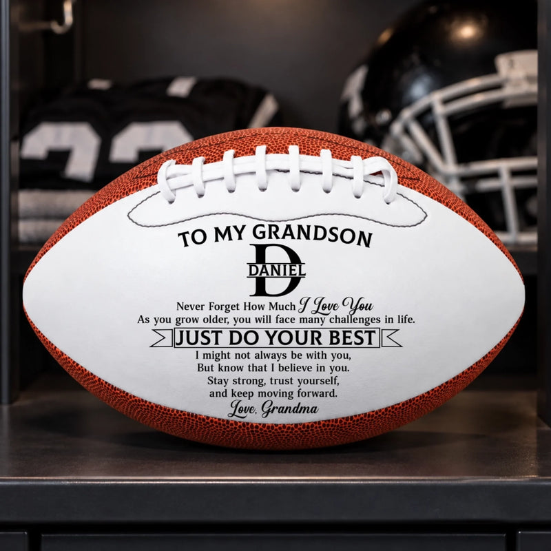 Custom Leather Football - Personalized Birthday Gifts For Son, Grandson, American Football Lovers, Sports Fans, Sports Lovers - Proud Of Every Game Day