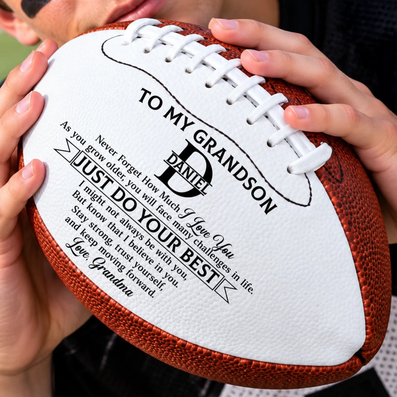Custom Leather Football - Personalized Birthday Gifts For Son, Grandson, American Football Lovers, Sports Fans, Sports Lovers - Proud Of Every Game Day