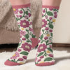 Custom Yarn Crew Socks - Personalized Birthday Gifts For Crochet Knitting Lovers, Crocheters, Knitters, Wife, Daughter, Besties, Sisters, Granddaughter, Grandma, Mom, Yourself - Stitching My Way To Happy