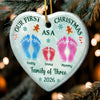 Custom First Christmas Ceramic Ornament - Personalized Christmas Birthday Gifts For Mom, Dad, Brother, Sister, Dog Cat Lovers - Our Little Christmas Crew