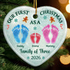 Custom First Christmas Ceramic Ornament - Personalized Christmas Birthday Gifts For Mom, Dad, Brother, Sister, Dog Cat Lovers - Our Little Christmas Crew