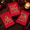 Custom Monogram Cotton Napkin - Personalized Christmas Birthday Gifts For Mom, Dad, Brother, Sister - Evergreen Gold Monogram