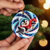 Custom Ceramic Ornament - Personalized Christmas Birthday Gifts For Kids - Jolly And Bright