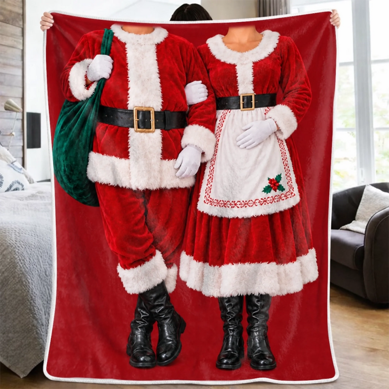 Custom Blanket - Personalized Anniversary Wedding Gifts For Husband And Wife, Him And Her - Together For Every Happy Holiday