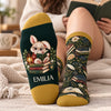 Custom Shh I'm Reading Crew Socks - Personalized Bookish Gifts For Book Lovers, Bookworms, Readers - Stay Cozy & Read