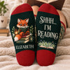 Custom Shh I'm Reading Crew Socks - Personalized Bookish Gifts For Book Lovers, Bookworms, Readers - Stay Cozy & Read