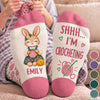 Custom Yarn Crew Socks - Personalized Birthday Gifts For Crochet Knitting Lovers, Crocheters, Knitters, Wife, Daughter, Besties, Sisters, Granddaughter, Grandma, Mom, Yourself - Happiness Is Handmade