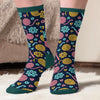 Custom Yarn Crew Socks - Personalized Birthday Gifts For Crochet Knitting Lovers, Crocheters, Knitters, Wife, Daughter, Besties, Sisters, Granddaughter, Grandma, Mom, Yourself - Happiness Is Handmade