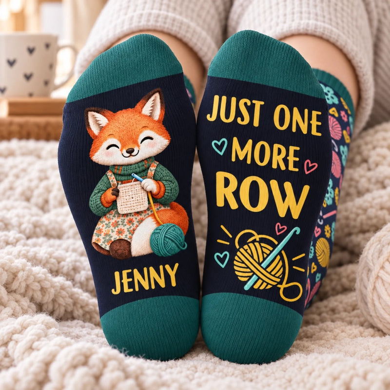 Custom Yarn Crew Socks - Personalized Birthday Gifts For Crochet Knitting Lovers, Crocheters, Knitters, Wife, Daughter, Besties, Sisters, Granddaughter, Grandma, Mom, Yourself - Happiness Is Handmade
