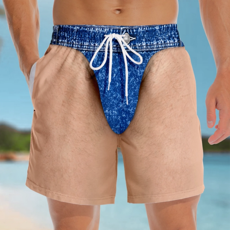 Custom Funny Patriotic Men Swim Trunks - Personalized Summer Vacation And Travel Gifts For Husband, Son, Grandson, Brother, Grandpa, Dad, Yourself - Catch Me By The Ocean