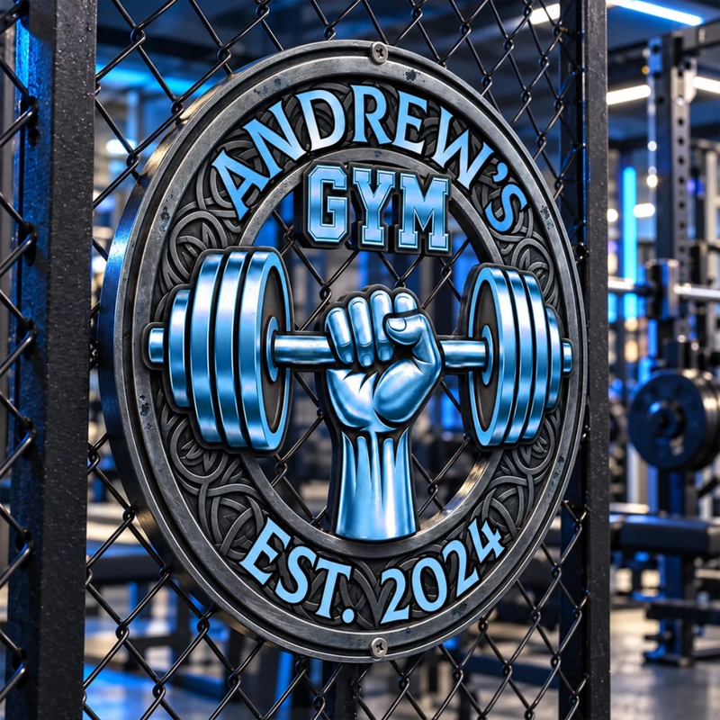 Custom Shaped Metal Sign - Personalized Gym Gifts For Him, Her, Brother, Sister - Welcome To My Fitness Zone