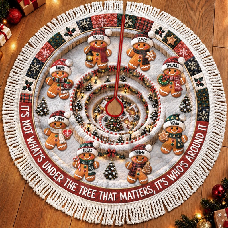 Custom Tree Skirt - Personalized Christmas Birthday Gifts For Mom, Dad, Brother, Sister - Sweetest Family Around The Tree