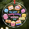 Custom Squishy Circle Glass Ornament - Personalized Christmas Birthday Gifts For Kids - Colorful Things, Happy Days