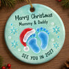 Custom First Christmas Ceramic Ornament - Personalized Christmas Baby Shower, Gender Reveal Gifts For New Moms, New Dads, New Parents - A Precious Little Memory