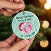 Custom First Christmas Ceramic Ornament - Personalized Christmas Baby Shower, Gender Reveal Gifts For New Moms, New Dads, New Parents - A Precious Little Memory