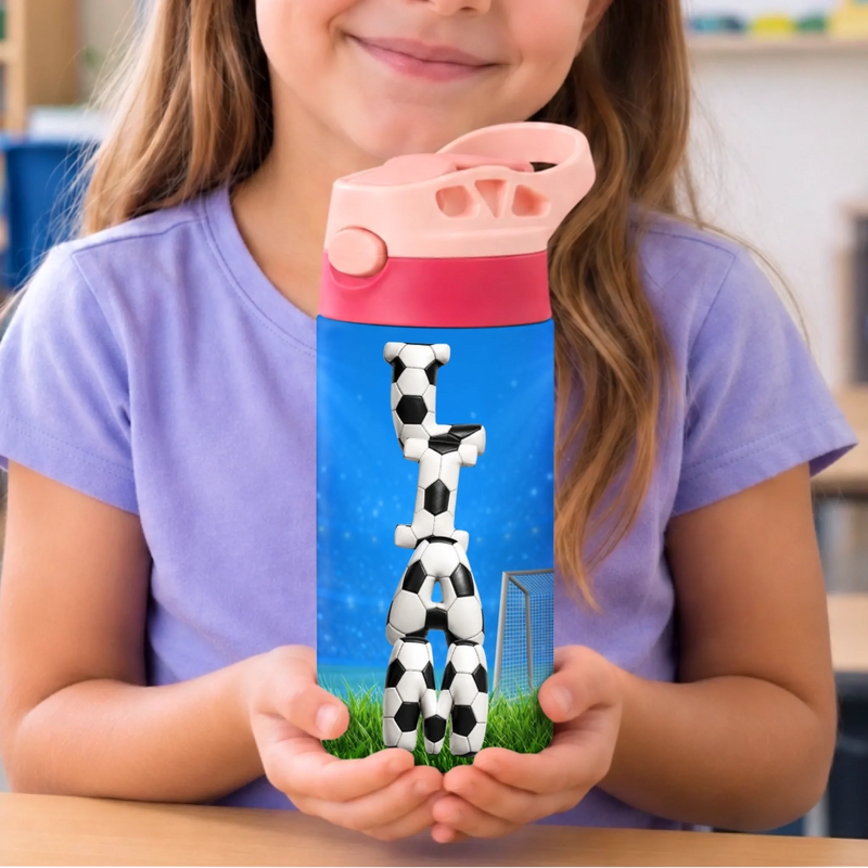 Custom Kids Insulated Water Bottle - Personalized Back To School Gifts For Kids - Little Player Big Sports Spirit