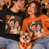 Custom Photo Bestie & Couple Halloween Selfie T-Shirt – Personalized Funny Halloween Shirt With Pet, BFF or Couple Gift, Partners in Crime. Partners in Haunt.