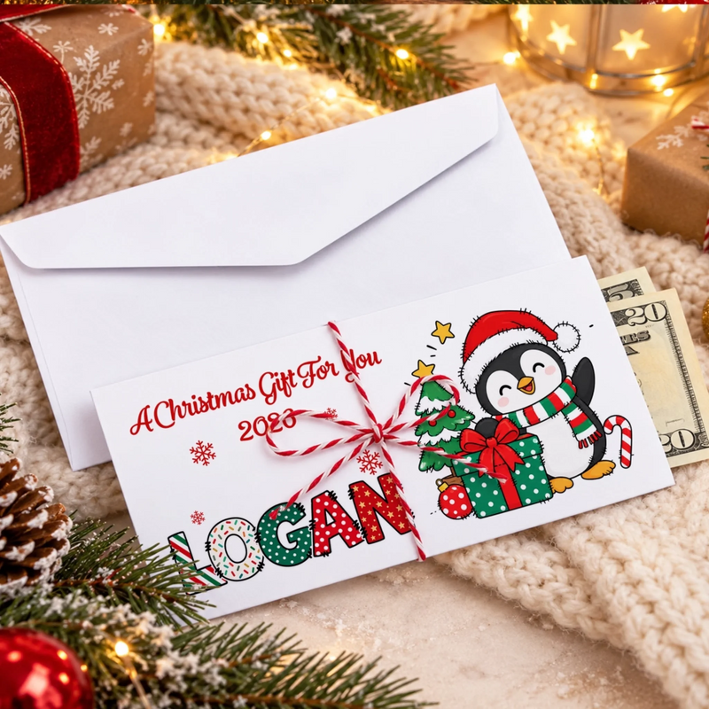 Custom Name Christmas Money Gifts - Personalized Money Envelop