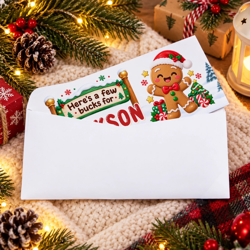 Custom Name Christmas Cash Gifts - Personalized Money Envelop