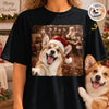 Custom Photo Funny Dog Selfie With Santa Comfort T-Shirt - Personalized Christmas Birthday Gifts For Dog Cat Lovers, Dog Dad And Mom, Cat Owners - Santa's Favorite Furry Buddy