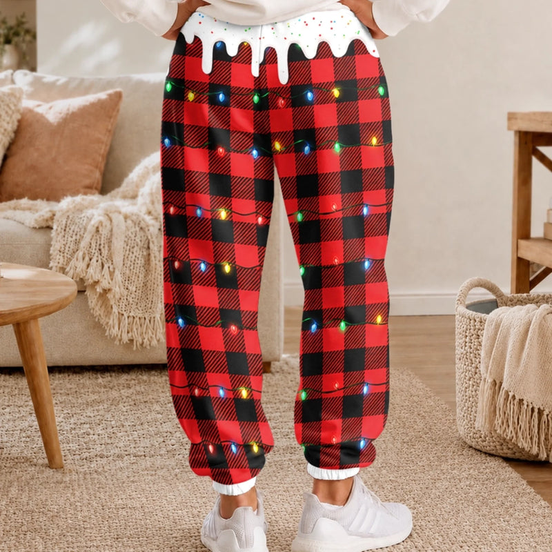 Custom Letter Unisex Sweatpants - Personalized Christmas Birthday Gifts For Mom, Dad, Brother, Sister - Gingerbread Cookie Crew