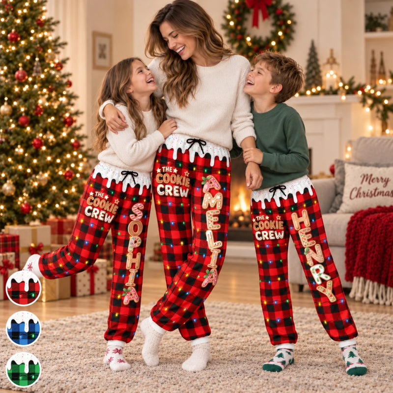 Custom Letter Unisex Sweatpants - Personalized Christmas Birthday Gifts For Mom, Dad, Brother, Sister - Gingerbread Cookie Crew