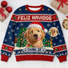 Custom Photo Ugly Sweatshirt - Personalized Christmas Birthday Gifts For Dog Cat Lovers, Dog Dad And Mom, Cat Owners - Holiday Pup