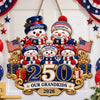 Custom Wood Sign - Personalized America 250th Anniversary Christmas Gifts For Grandma, Grandpa - Cherished Family Moments