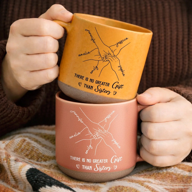 Custom Pottery Mug - Personalized Best Friend Birthday Gifts For Women, Besties, Sisters, BFF - Pure Sisterhood Love Story