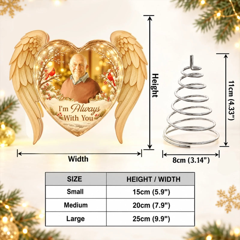 Custom Photo LED Tree Topper - Personalized  Memorial Sympathy Gifts For Loss Of Mom, Dad - Carried In Every Memory