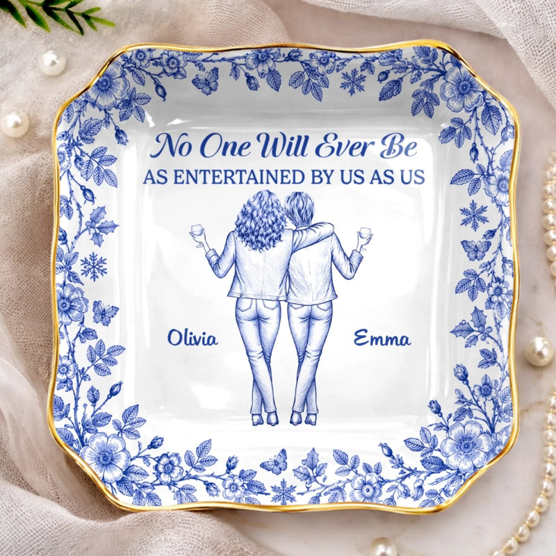 Custom Jewelry Dish - Personalized Best Friend Birthday Gifts For Women, Besties, Sisters, BFF - A Bond That Time Can’t Change