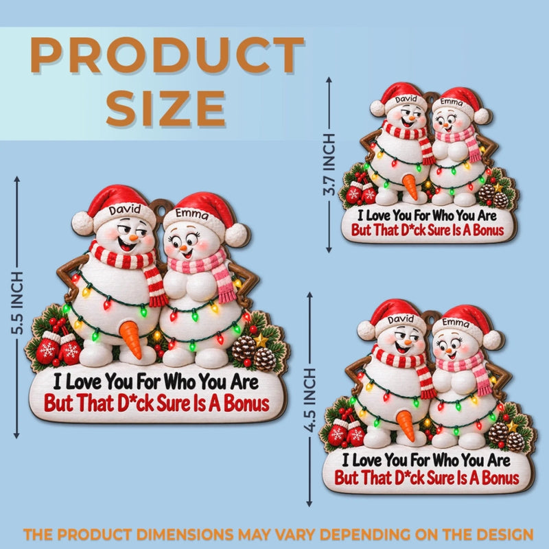 Custom Funny Wooden Ornament - Personalized Anniversary Christmas Wedding Gifts For Husband And Wife, Him And Her - Nice Is Overrated