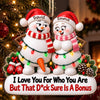 Custom Funny Wooden Ornament - Personalized Anniversary Christmas Wedding Gifts For Husband And Wife, Him And Her - Nice Is Overrated